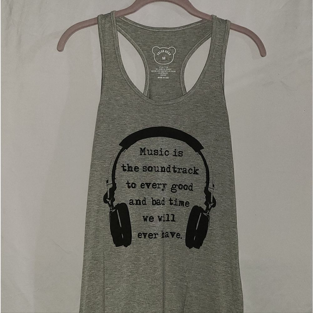 Color Bear Music Graphic Gray Tank Size S,M - Picture 5 of 7